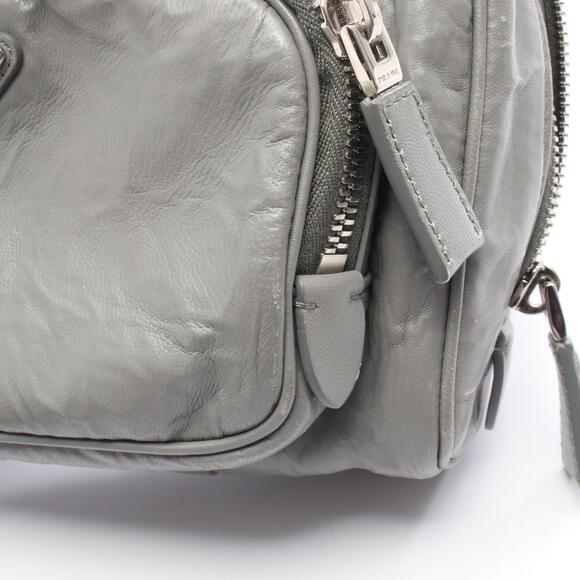 Prada Antique Nappa Leather Multi Pocket Top Handle Bag Slate Gray - Picture 7 of 9